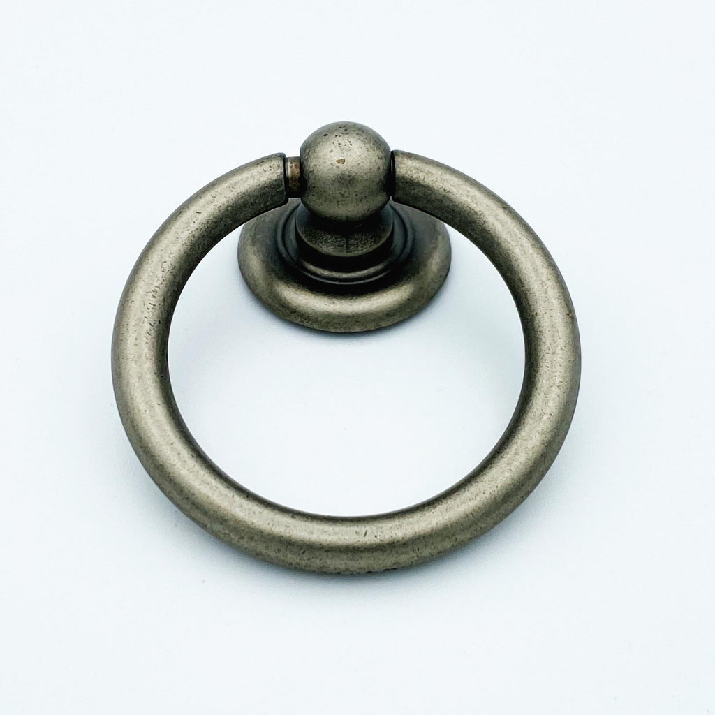 Plain Antique Silver Ring Pulls Hardware Cabinet Pull Drawer Pull - Forge Hardware Studio