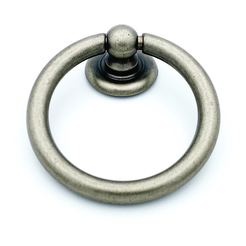 Plain Antique Silver Ring Pulls Hardware Cabinet Pull Drawer Pull - Forge Hardware Studio