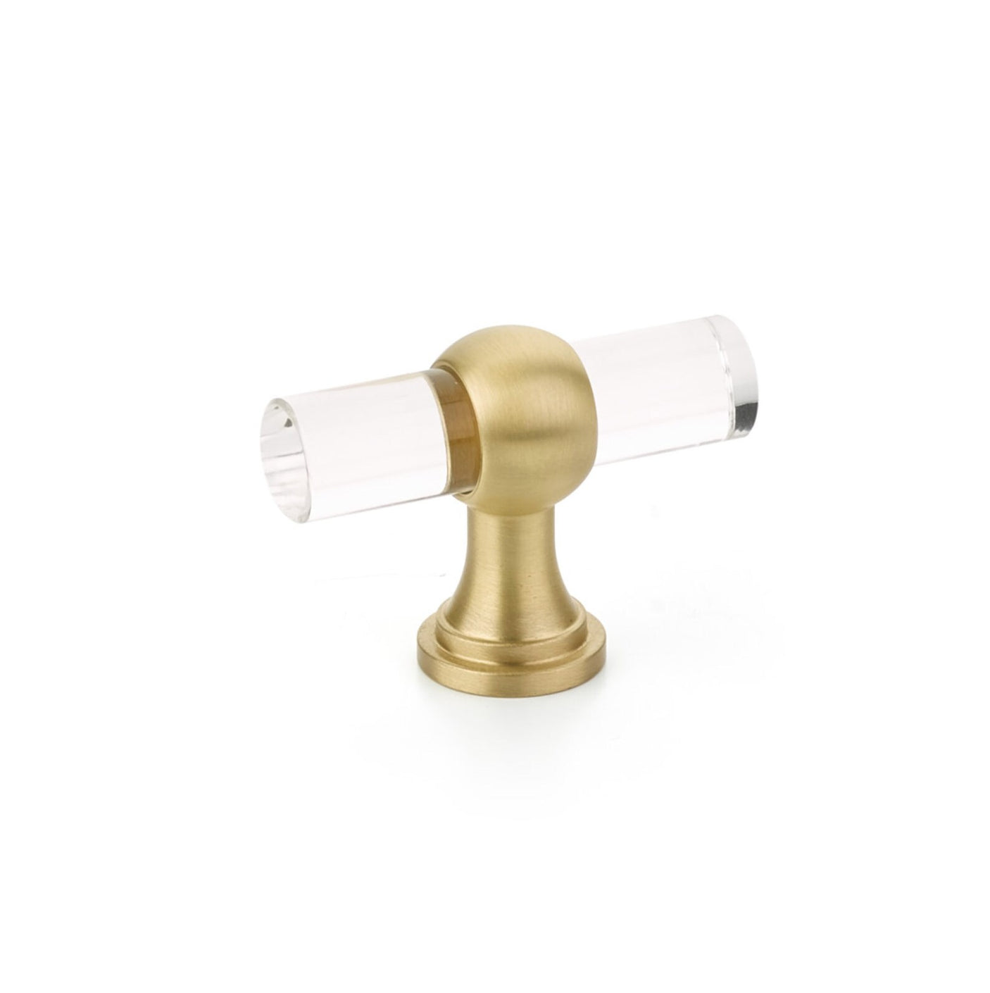 Brushed Brass and Lucite "Gleam" Cabinet Knobs and Drawer Pulls (Adjustable) - Forge Hardware Studio