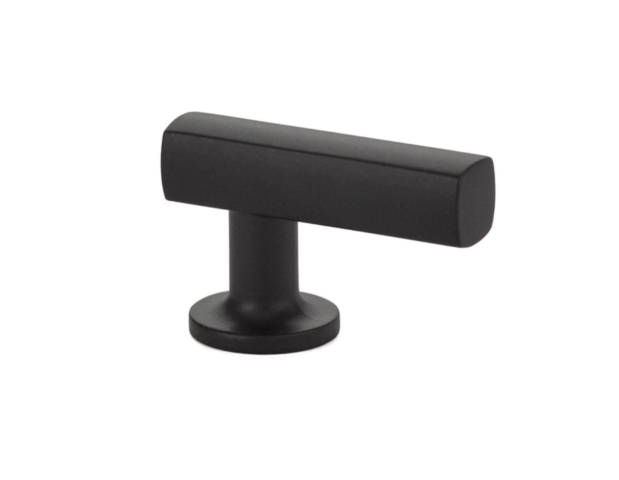 T-Bar "Geo" Cabinet Knobs and Drawer Pulls in Matte Black - Forge Hardware Studio