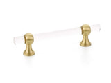 Brushed Brass and Lucite "Gleam" Cabinet Knobs and Drawer Pulls (Adjustable) - Forge Hardware Studio