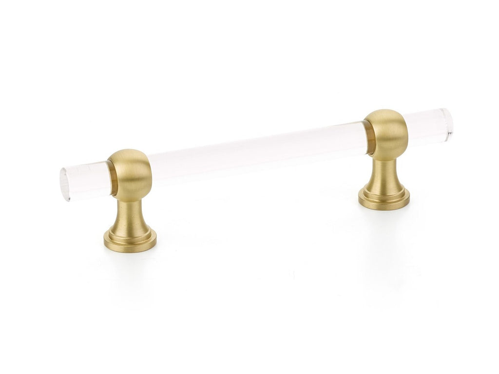 Brushed Brass and Lucite "Gleam" Cabinet Knobs and Drawer Pulls (Adjustable) - Forge Hardware Studio