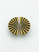 Reeded Antique Brass "Half-Daisy" Round Cabinet Knob - Forge Hardware Studio