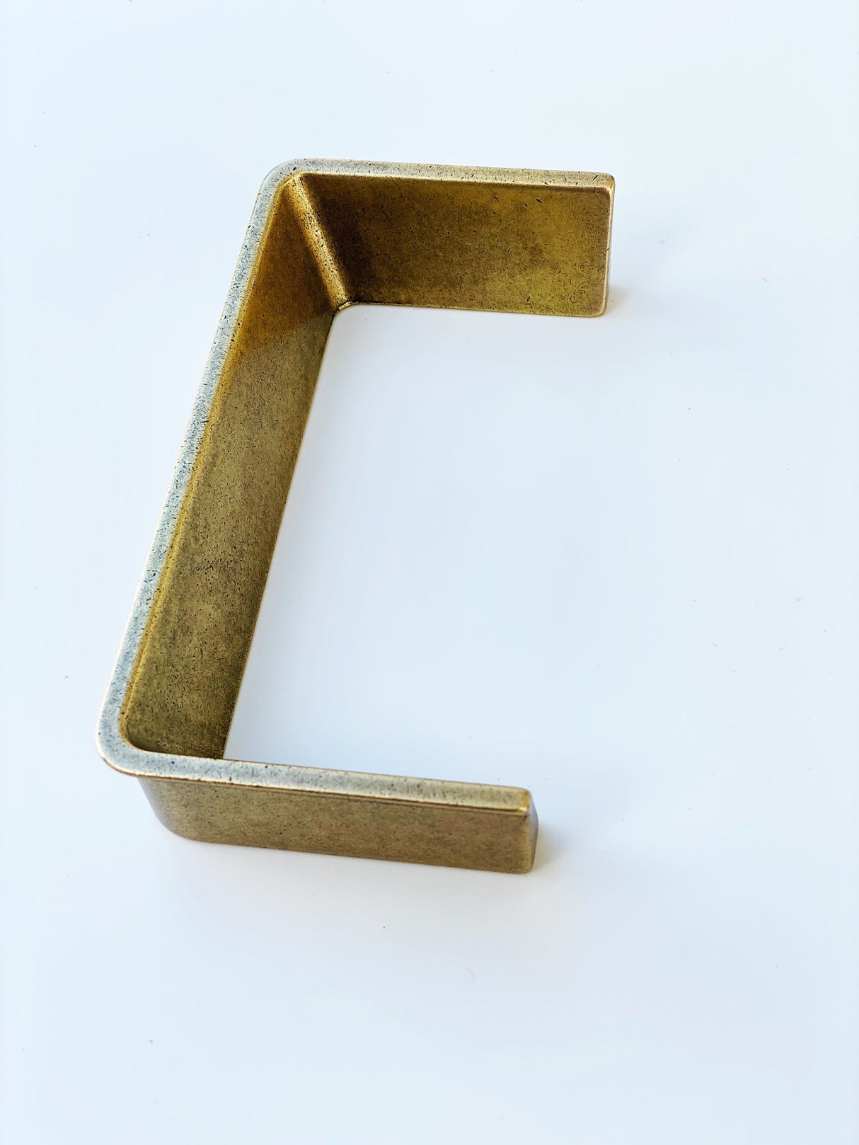 Palma Aged Brass Half-Square Drawer Handles - Forge Hardware Studio
