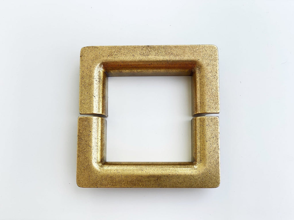 Soho Aged Brass Half-Square Drawer Handles - Forge Hardware Studio