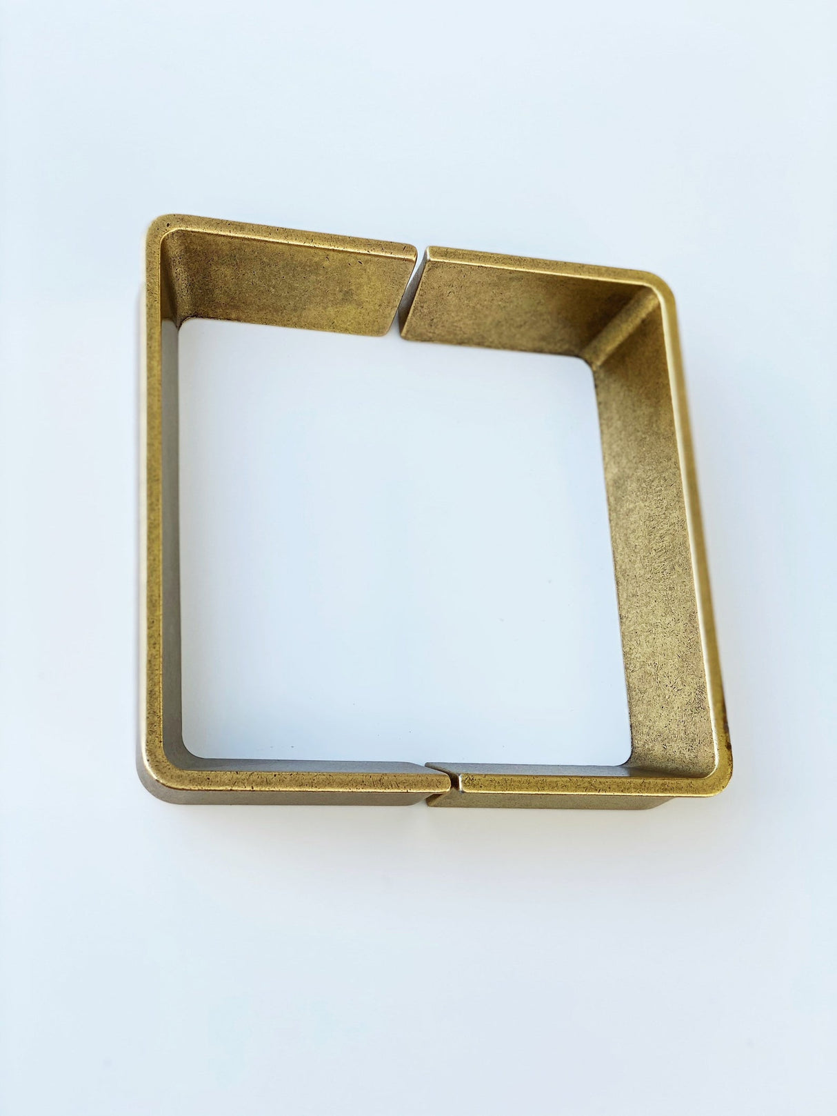 Palma Aged Brass Half-Square Drawer Handles - Forge Hardware Studio