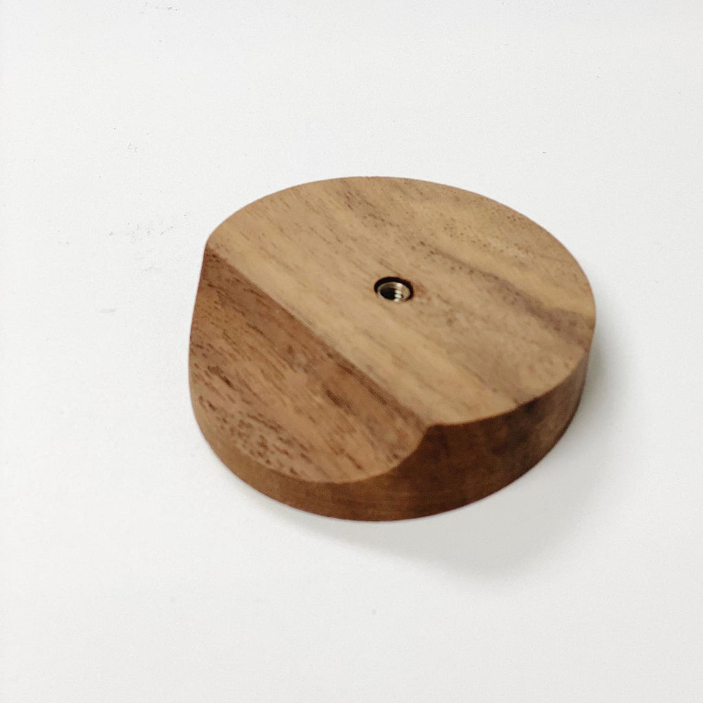 Wood Cabinet Knobs ""Slanted" Round Mid-century Modern Hardware - Forge Hardware Studio