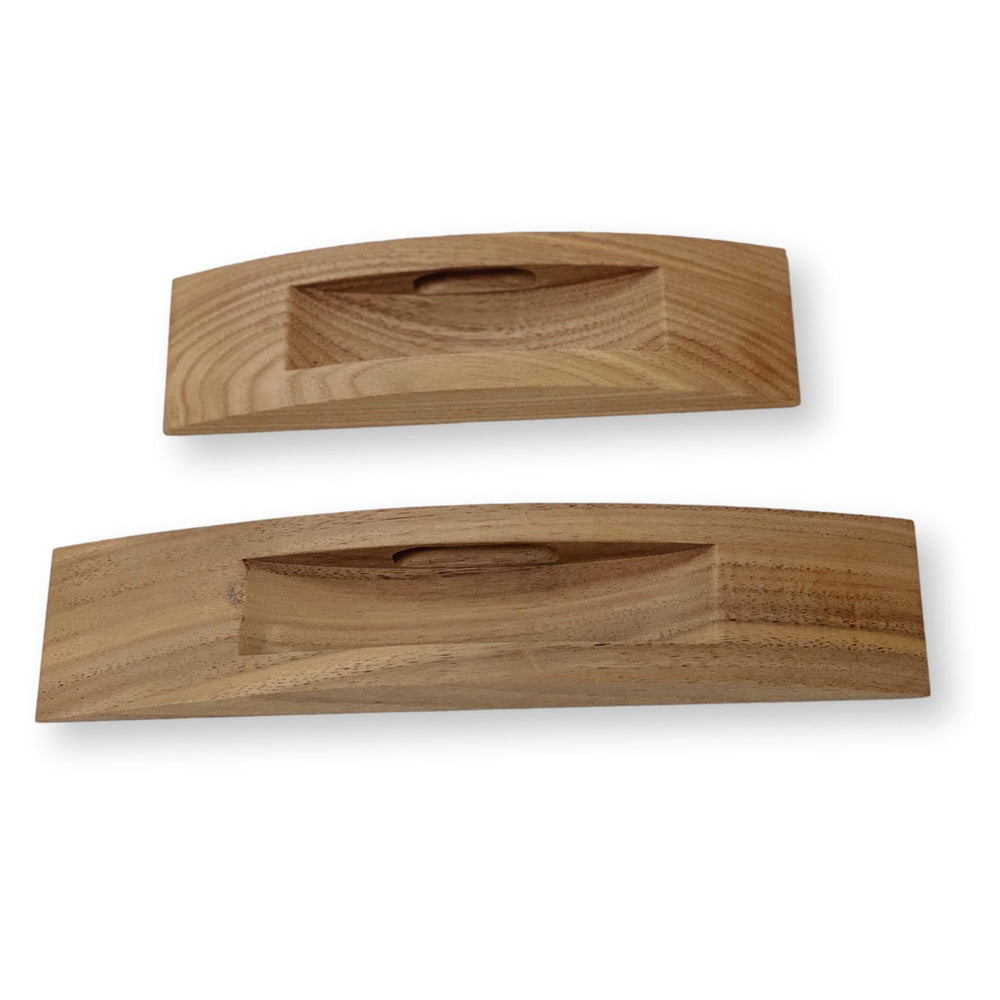 Walnut Flush Mid-century Modern Wood Drawer Handles - Forge Hardware Studio