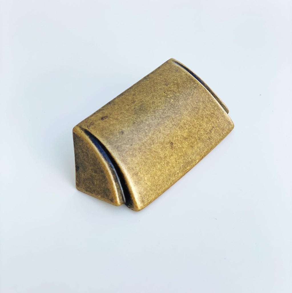 Antique Bronze "Ella" Cup Drawer Pull - Forge Hardware Studio