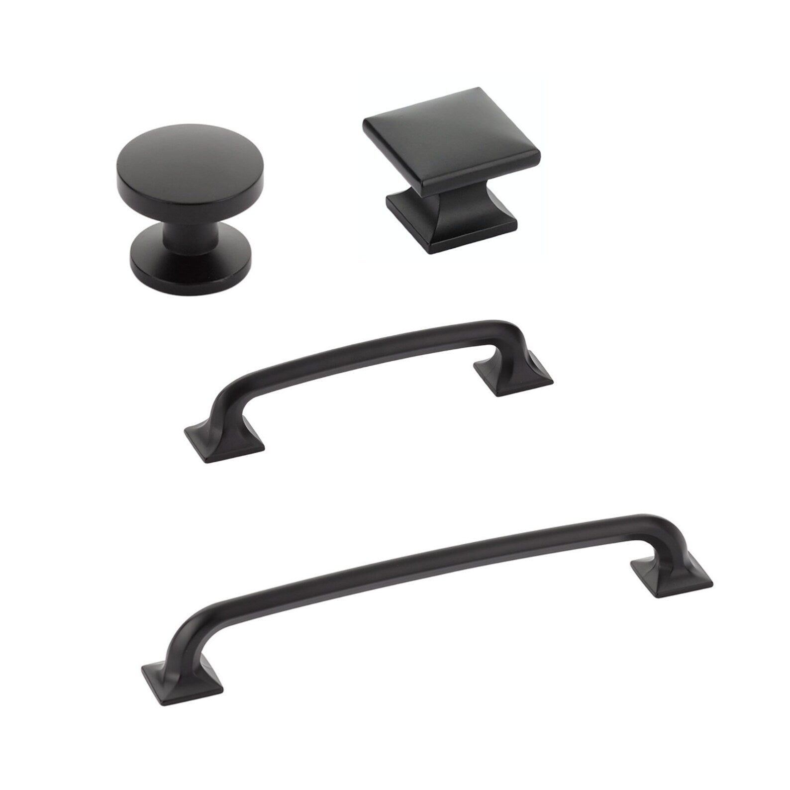 Matte Black Kitchen Cabinet Knobs - Dazone Alloy Drawer Cupboard Handles (1-100 Pieces)