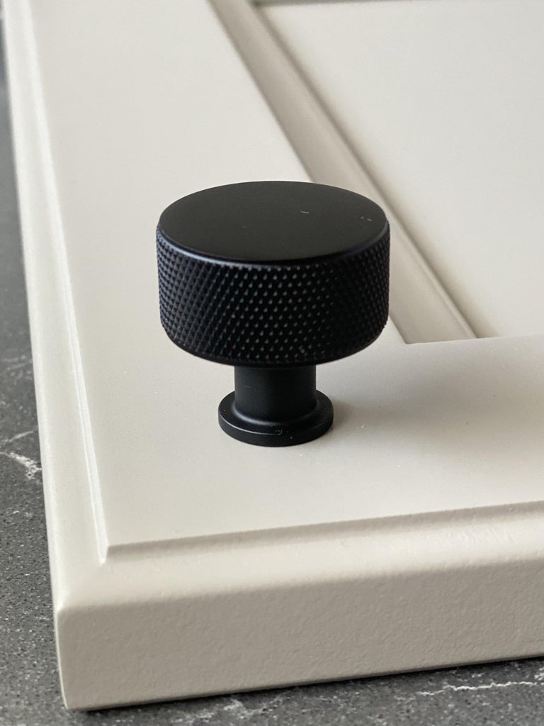Knurled Matte Black Solid "Texture" Drawer Pulls and Knobs - Forge Hardware Studio