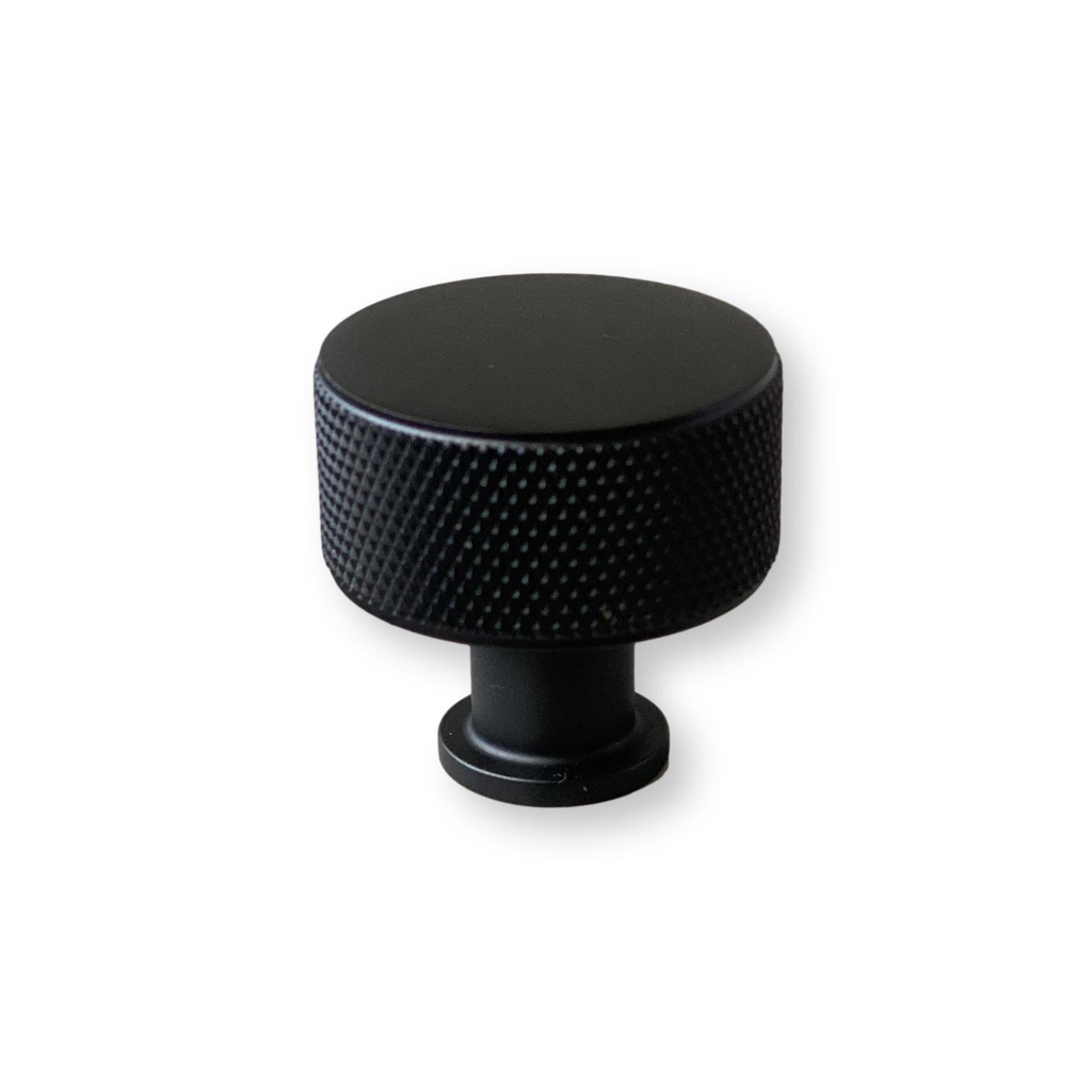 Knurled Matte Black Solid "Texture" Drawer Pulls and Knobs - Forge Hardware Studio