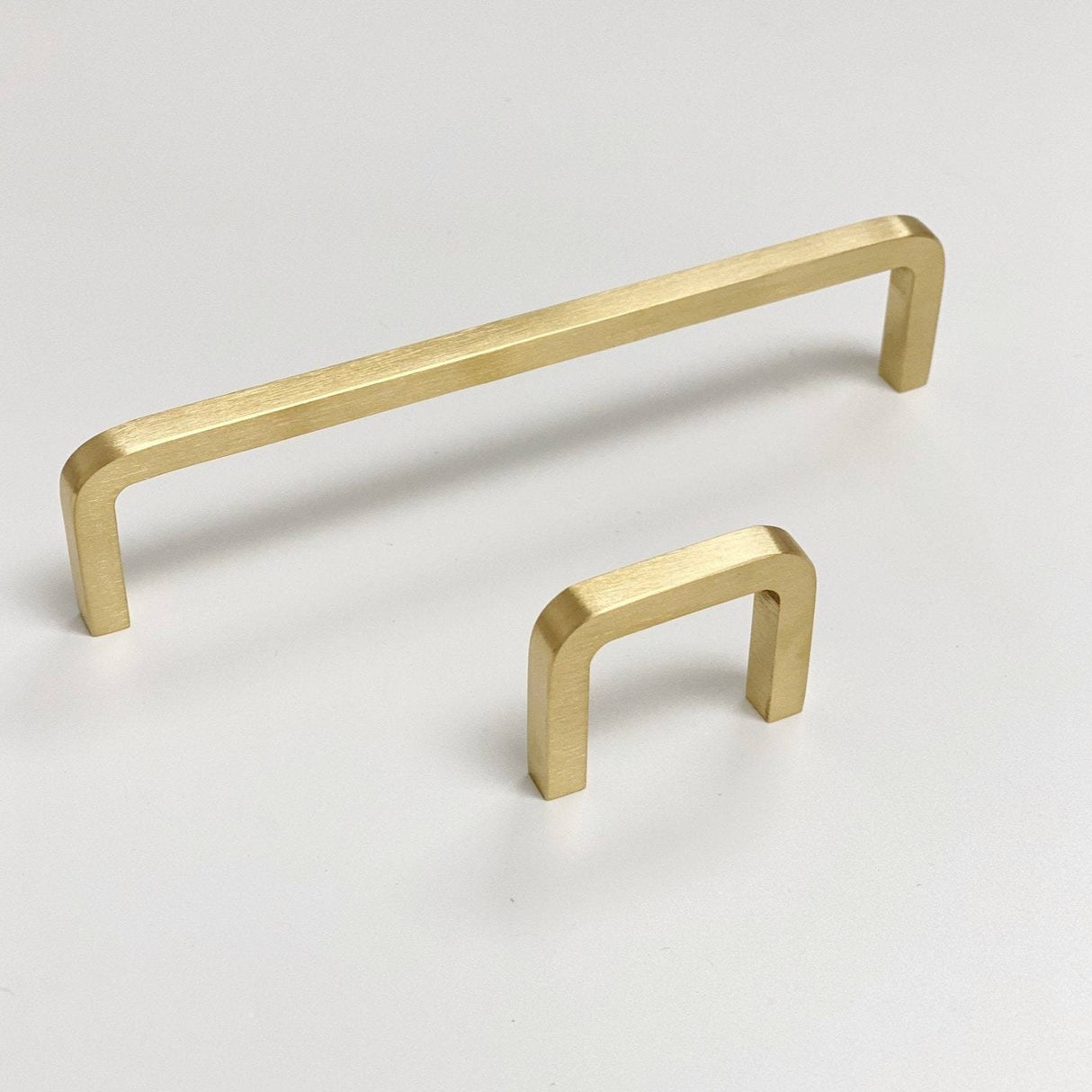 Unlacquered Brushed Brass "Lumia" Cabinet Knobs and Drawer Pulls - Forge Hardware Studio