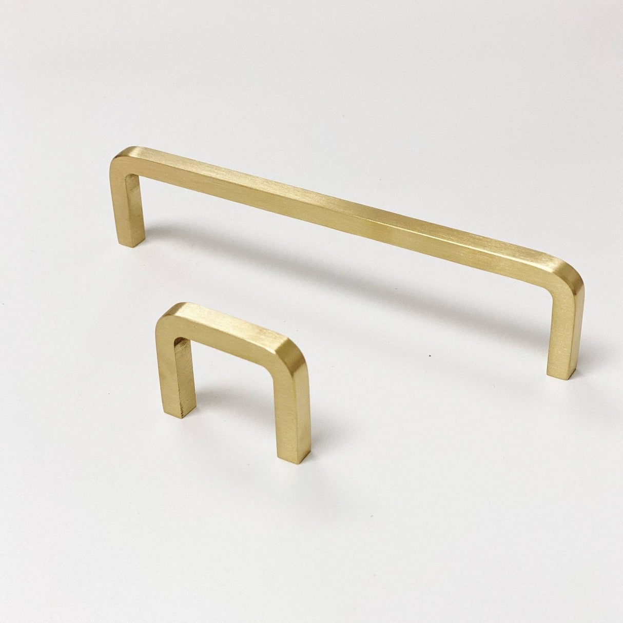 Unlacquered Brushed Brass "Lumia" Cabinet Knobs and Drawer Pulls - Forge Hardware Studio
