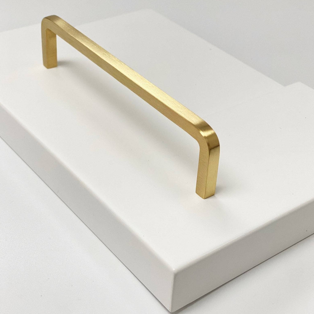 Unlacquered Brushed Brass "Lumia" Cabinet Knobs and Drawer Pulls - Forge Hardware Studio