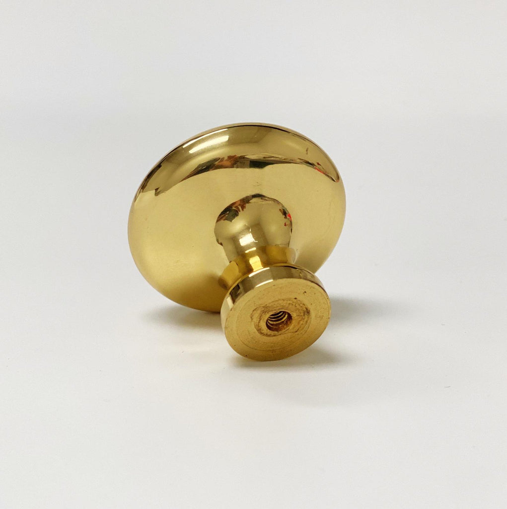 Unlacquered Brass "Heritage" Round Cabinet Knob - Forge Hardware Studio