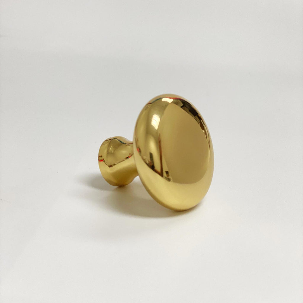 Unlacquered Brass "Heritage" Round Cabinet Knob - Forge Hardware Studio