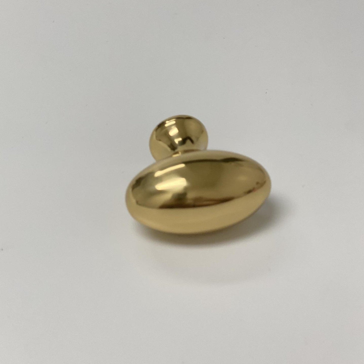 Unlacquered Brass "Heritage" Oval Cabinet Knob - Forge Hardware Studio