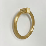 Zimi Round Ring Pull in Satin Brass - Forge Hardware Studio