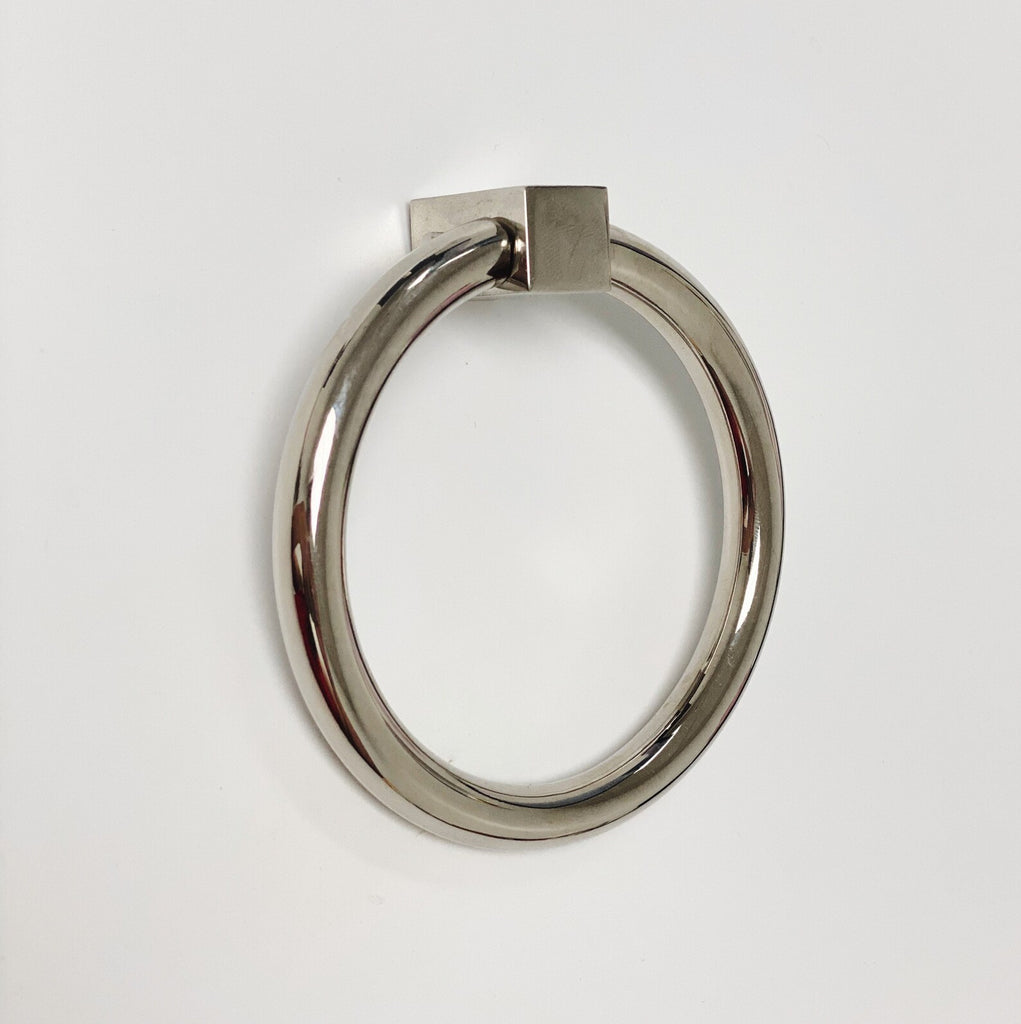 Zimi Round Ring Pull in Polished Nickel - Forge Hardware Studio