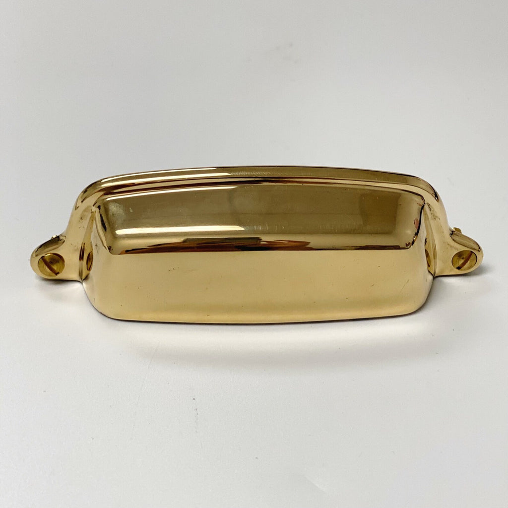 Unlacquered Brass "Eloise" Cabinet Cup Drawer Pull - Kitchen Drawer Handle - Forge Hardware Studio