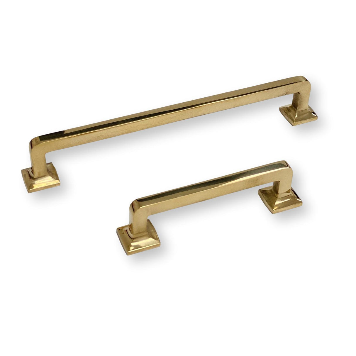 Unlacquered Brass "Eloise" Mission Style Drawer Pull - Forge Hardware Studio