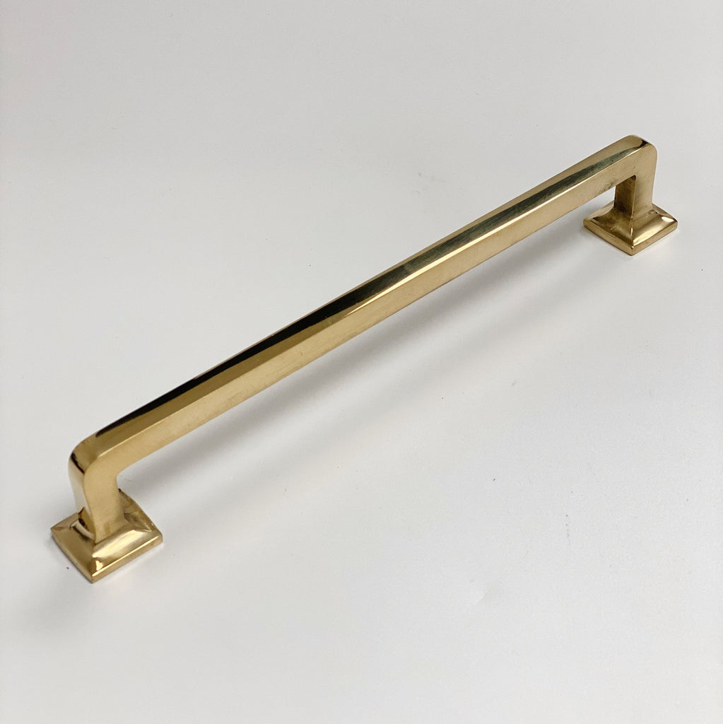Unlacquered Brass "Eloise" Mission Style Drawer Pull - Forge Hardware Studio