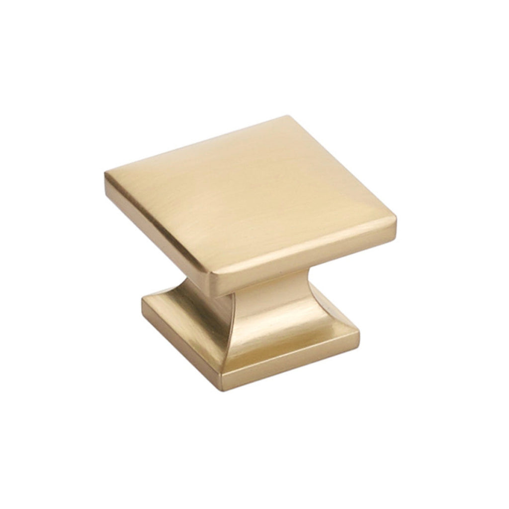 Square "Milli" Satin Brass Cabinet Knobs and Drawer Pulls - Forge Hardware Studio