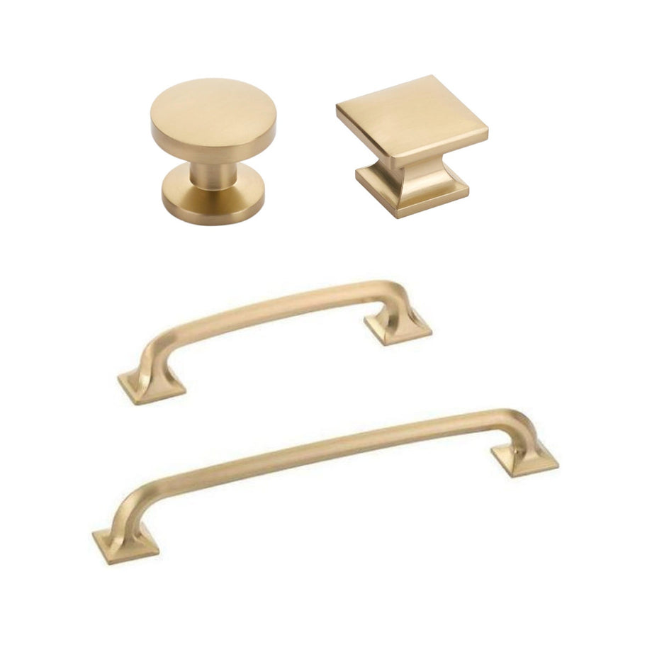 Square Milli Champagne Bronze Cabinet Knobs and Drawer Pulls