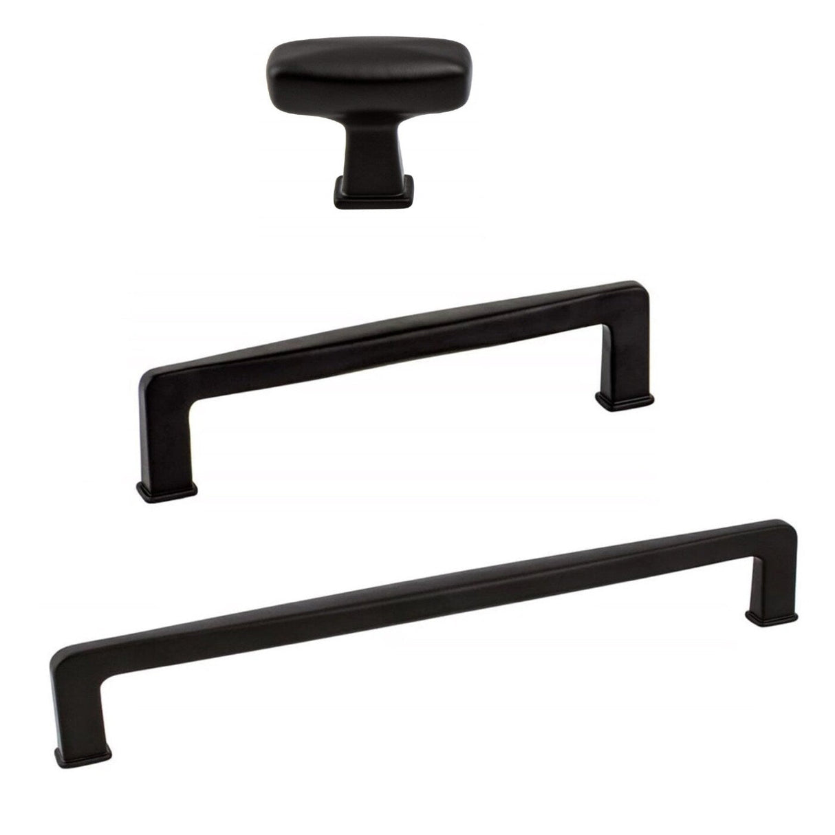 Kelly No.1 Matte Black Cabinet Knobs and Drawer Pulls - 5" Pull Kelly No.1 Matte Black Cabinet Knobs and Drawer Pulls - 5" Pull