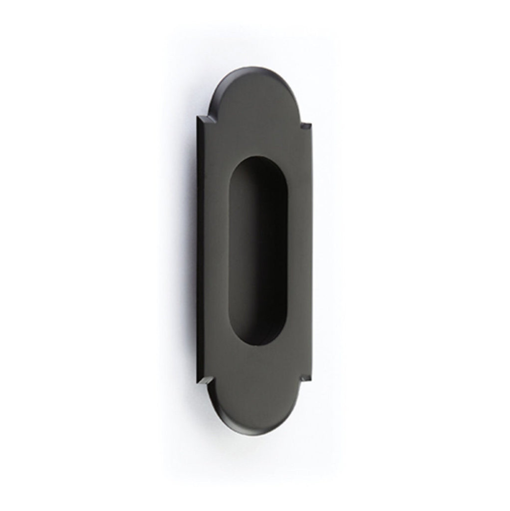 Modern "Fleur" Flush Matte Black Recess Door Pull - Forge Hardware Studio