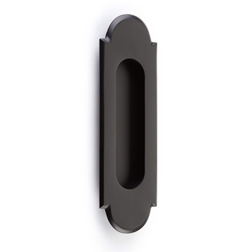 Modern "Fleur" Flush Matte Black Recess Door Pull - Forge Hardware Studio
