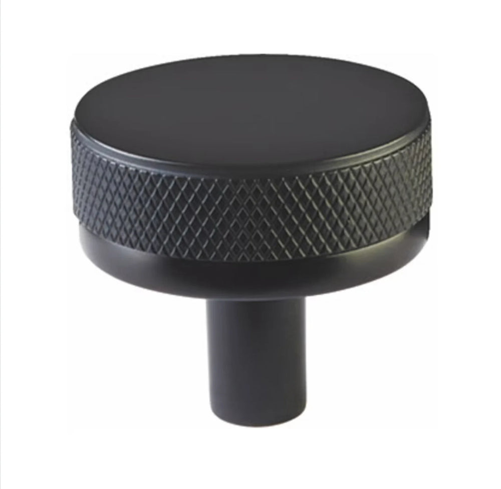 Knurled "U-Shaped" Matte Black Cabinet Knobs and Drawer Pulls - Forge Hardware Studio