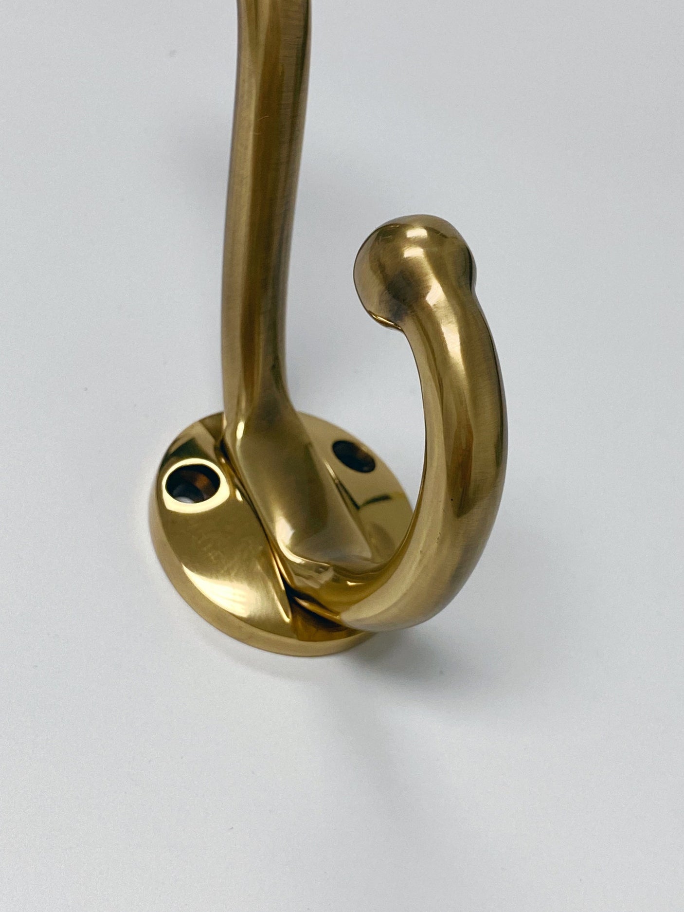 French Brass "Heritage" Wall Hook, Brass Wall Coat Hook - Forge Hardware Studio