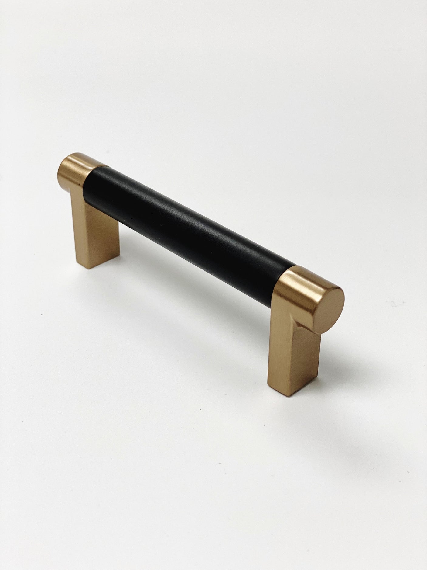 Smooth "Converse No.2" Champagne Bronze and Black Dual-Finish Knobs and Pulls - Forge Hardware Studio