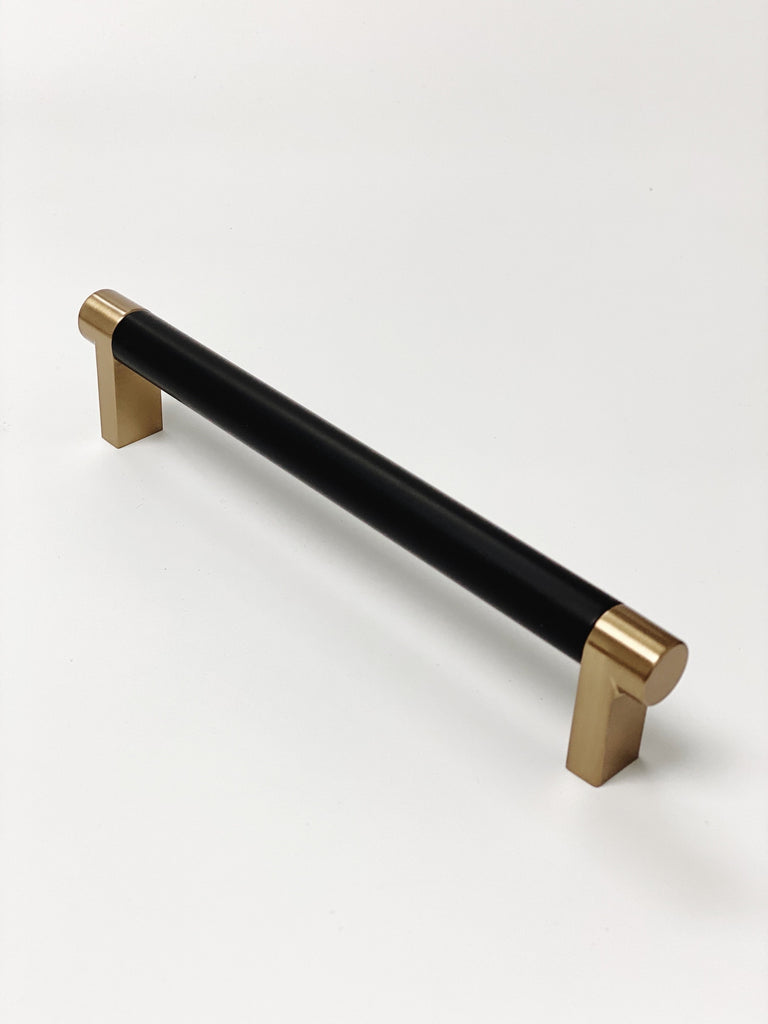 Smooth "Converse No.2" Champagne Bronze and Black Dual-Finish Knobs and Pulls - Forge Hardware Studio