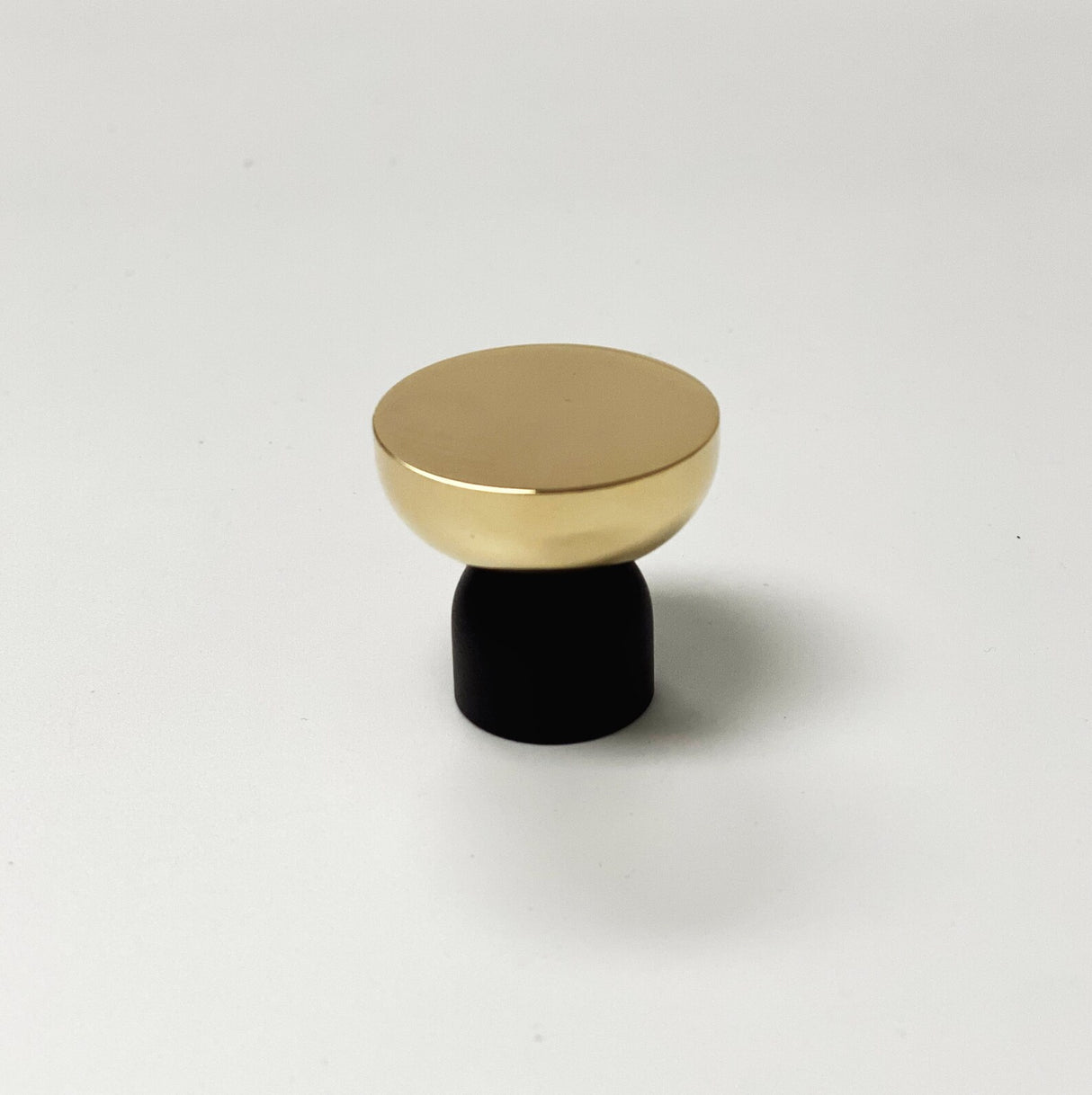 Wall Hook Cabinet Knob "Kori" Dual Finish Polished Brass and Matte Black - Forge Hardware Studio