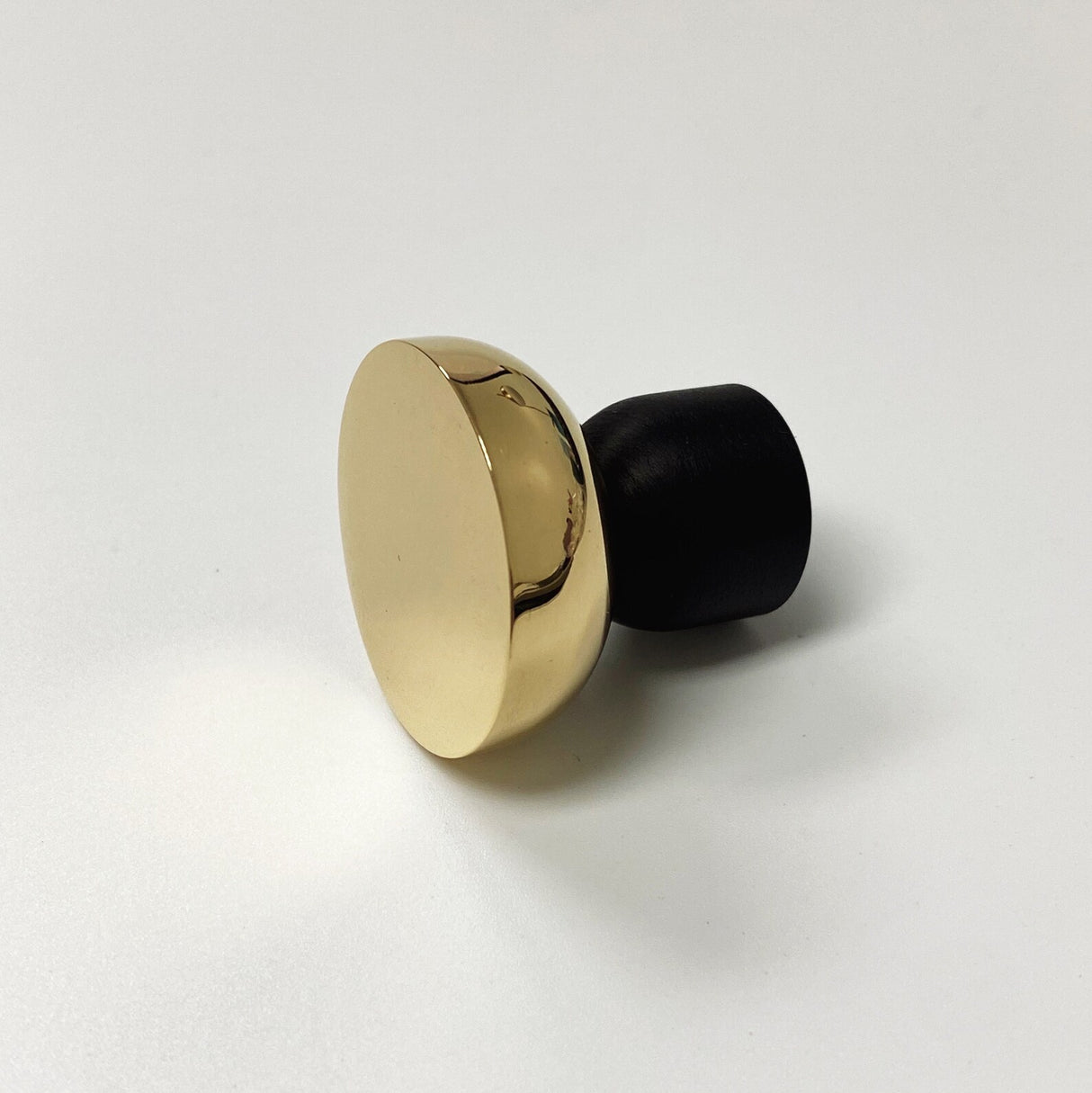 Wall Hook Cabinet Knob "Kori" Dual Finish Polished Brass and Matte Black - Forge Hardware Studio