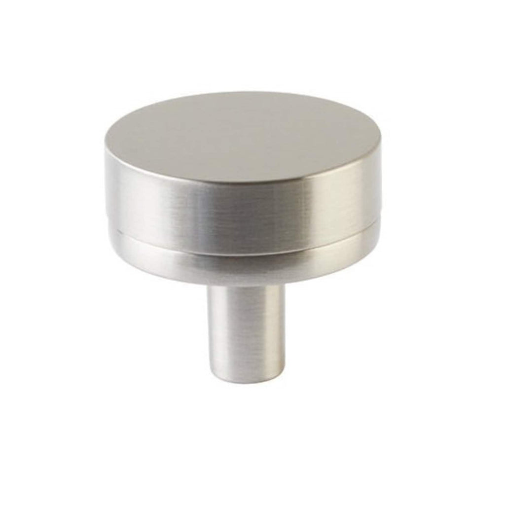 Smooth "Converse No.2" Satin Nickel Cabinet Knobs and Drawer Pulls - Forge Hardware Studio