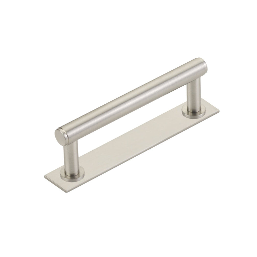 Brushed Nickel "Maison No. 2" Smooth Drawer Pulls and Cabinet Knobs with Optional Backplate - Forge Hardware Studio