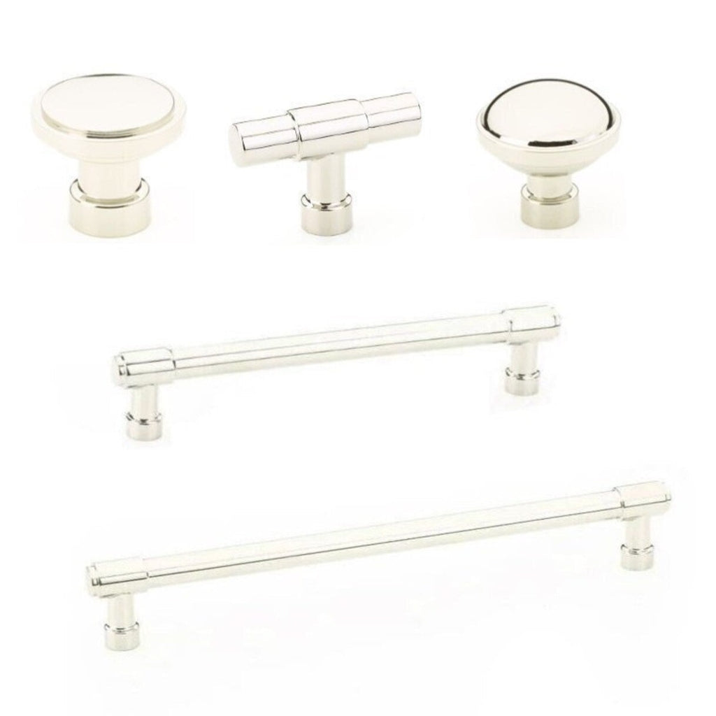 Polished Nickel "Industry" Cabinet Knobs and Drawer Pulls - Forge Hardware Studio