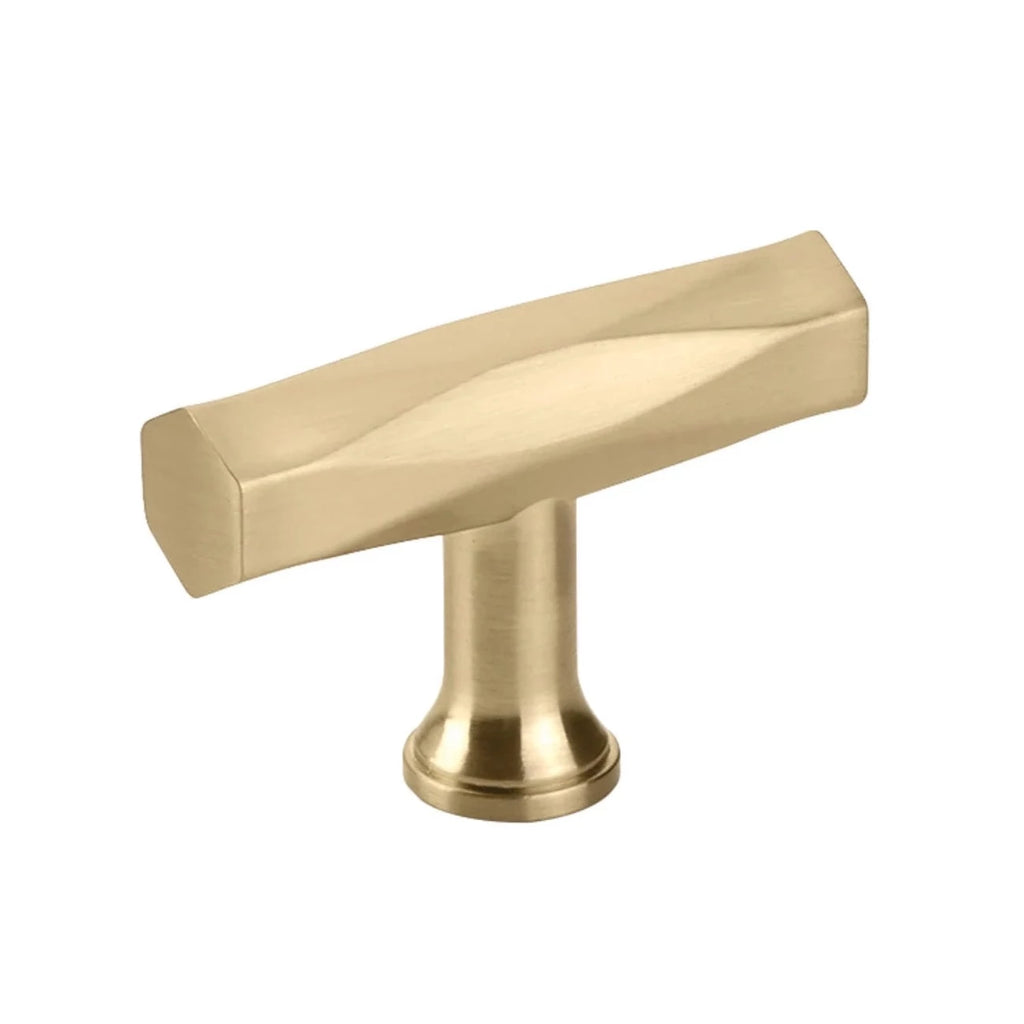 T-Bar "American Designer" Drawer Pulls in Satin Brass - Forge Hardware Studio