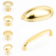Traditional "Joy" Drawer Pulls in Polished Brass - Forge Hardware Studio