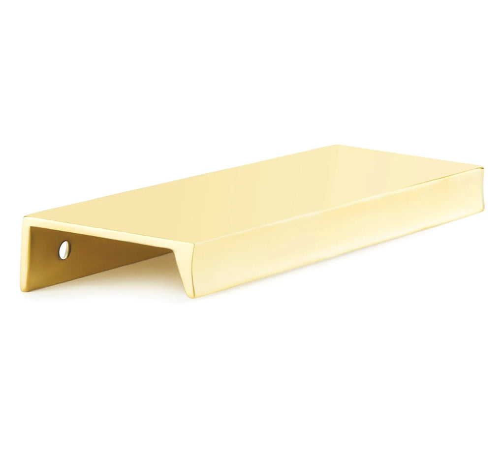 Unlacquered Brass "Parker" Edge Drawer Pull - Forge Hardware Studio