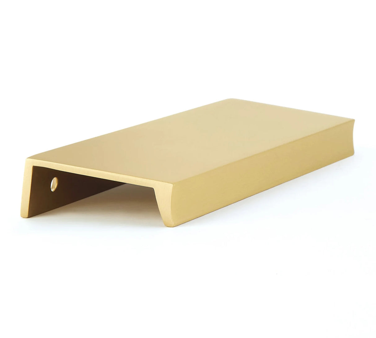 Satin Brass "Parker" Edge Drawer Pull - Forge Hardware Studio