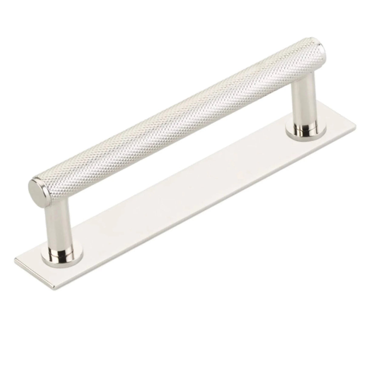 Polished Chrome "Maison" Knurled Drawer Pulls and Cabinet Knobs with Optional Backplate - Forge Hardware Studio