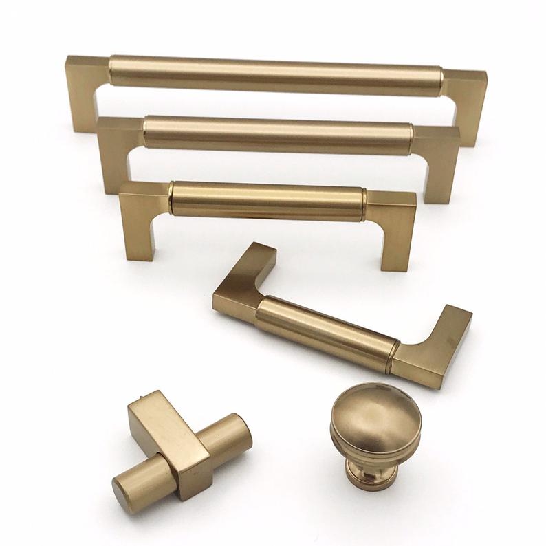 Champagne Bronze "Paris" Drawer Pulls and Knob - Forge Hardware Studio