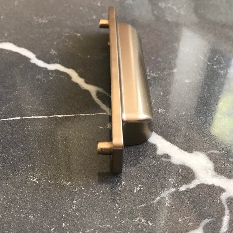 Square Cup Drawer Pulls in Champagne Bronze-Cabinet Handles - Brass Cabinet Hardware 