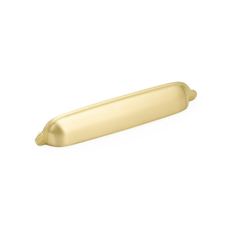 Satin Brass Drawer Pulls "Transitional" Handles and Cup Pulls - Brass Cabinet Hardware 