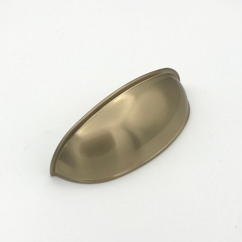 Mina Champagne Bronze Cup Drawer Pull - Brass Cabinet Hardware 